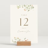 "Brynn" - Table Numbers in Toffee by Everett Paper Goods - Displayed (stand not included)
