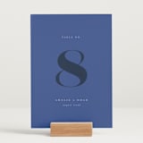 "Centro" - Table Numbers in Marseille Bleu by Up Up Creative - Displayed (stand not included)