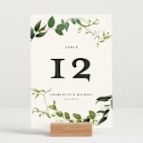 "Greenery" - Table Numbers in Fern by Susan Moyal - Displayed (stand not included)