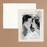 "Preserved Fall Botanicals" - Wedding Thank You Cards in Linen by Erin Deegan - Front