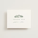"Mountain Ridge" - Wedding Thank You Cards in Pine by Amy Kross - Front
