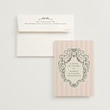 "Hand Illustrated Crest" - Wedding Thank You Cards in Peony by Jackie Crawford - Front