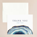 "Gilt Agate" - Wedding Thank You Cards in Navy by Kaydi Bishop - Front