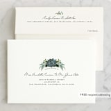 "Echeveria" - Wedding Thank You Cards in Prussian Blue by Susan Moyal - FREE Recipient Addressing