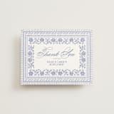 "Embroidered" - Wedding Thank You Cards in Cerulean by Jenna Holcomb - Front