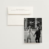 "Black Tie" - Wedding Thank You Cards in Ink by That Girl Press - Front