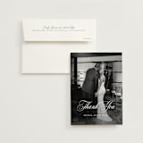 "Empire" - Wedding Thank You Cards in Dusty Blue by Jennifer Postorino - Front