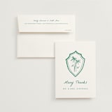 "Palm Tree Crest" - Wedding Thank You Cards in Palm by Erika Firm - Front