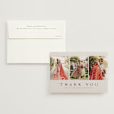 "Elegant Trio" - Wedding Thank You Cards in Sand by Nicole Walsh - Front