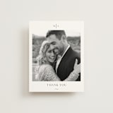 "Classic & Timeless" - Wedding Thank You Cards in Obsidian by Lucrecia Caporale - Front