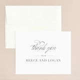 "Classical" - Wedding Thank You Cards in Taupe by Jessica Williams - Front