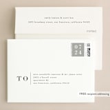 "Stacked date" - Wedding Thank You Cards in Cotton by Amy Kross - FREE Recipient Addressing