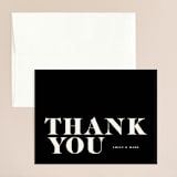 "Angled" - Wedding Thank You Cards in Onyx by GeekInk Design - Front