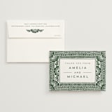 "Block Print Frame" - Wedding Thank You Cards in Fern by Katharine Watson - Front