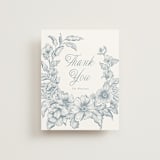 "Wreath In Bloom" - Wedding Thank You Cards in Lake by Leah Bisch - Front