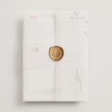 "Bambusa" - Tea Ceremony Invitations in Almond by Anastasia Makarova - Assembled with Vellum Wrap and Wax Seal