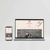 "Ink Blossoms" - Tea Ceremony Invitations in Red Tone by Ani Somi - FREE Wedding Website