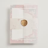 "Japanese Textile" - Tea Ceremony Invitations in Rose by Jennifer Holbrook - Assembled with Vellum Wrap and Wax Seal