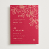"Double Peony" - Tea Ceremony Invitations in Ruby by Janean Hinger - Front