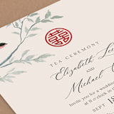 "LOVEBIRDS" - Tea Ceremony Invitations in Cream by Elly - Detail