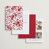 "Garden Vines" - Tea Ceremony Invitations in Ruby by Yaling Hou Suzuki - Back of Card Options