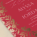 "Garden Vines" - Tea Ceremony Invitations in Ruby by Yaling Hou Suzuki - Detail