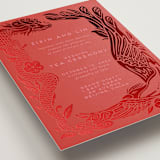 "Fiery" - Tea Ceremony Invitations in Ruby by Ghia Designs - Detail