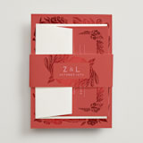 "Fiery" - Tea Ceremony Invitations in Ruby by Ghia Designs - Assembled with Belly Band