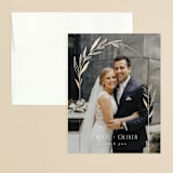 "Botanical Arches" - Wedding Thank You Cards in Moss by Kelly Schmidt - Front