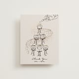 "Sparkling Champagne Tower" - Foil-Pressed Flat Wedding Thank You Cards in Noir by Jackie Crawford - Front