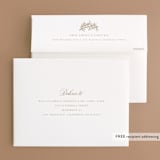 "floral crest" - Wedding Thank You Cards in Champagne by Cass Loh - FREE Recipient Addressing