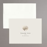 "Simple Seashell" - Wedding Thank You Cards in Sand by Hannah Bowman - Front