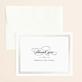"Eloquence" - Wedding Thank You Cards in Gold by Kimberly FitzSimons - Front