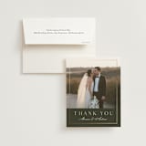 "refined" - Wedding Thank You Cards in Deep Olive by Nicole Walsh - Front