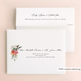 "Botanical Edge" - Wedding Thank You Cards in Hibiscus by Susan Moyal - FREE Recipient Addressing