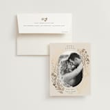 "Floral Border" - Wedding Thank You Cards in Champagne by Leah Bisch - Front