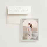 "Enchanted" - Wedding Thank You Cards in Mist by Laura Hankins - Front