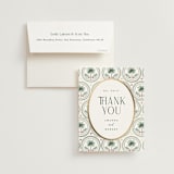 "Vintage Palms" - Wedding Thank You Cards in Sand by Maria Alou - Front