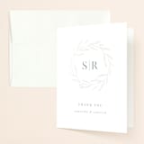 "Chic Wreath" - Gloss-Press® Thank You Cards in Cloud by Kelly Schmidt - Front