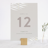 "Palm Vibes" - Gloss-Press® Table Numbers in Porcelain by Pixel and Hank - Front
