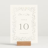 "Clarity" - Gloss-Press® Table Numbers in Cloud by Ana Sharpe - Displayed (stand not included)