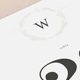"Little Wreath" - Gloss-Press® Table Numbers in Pearl by Phrosné Barwood - Detail