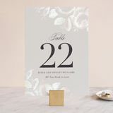 "Beloved" - Gloss-Press® Table Numbers in Graphite by Design Lotus - Front