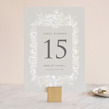 "Gilded Wildflowers" - Gloss-Press® Table Numbers in Cloud by Rochelle Renee - Front