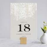 "Sketched Bouquet" - Gloss-Press® Table Numbers in Ivory by Phrosné Barwood - Front