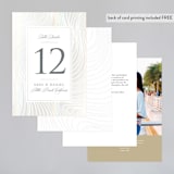 "Lined" - Gloss-Press® Table Numbers in Cloud by Erin Deegan - Back of Card Options