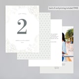"Au Jardin" - Gloss-Press® Table Numbers in Opal by Rochelle Renee - Back of Card Options