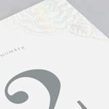 "Au Jardin" - Gloss-Press® Table Numbers in Opal by Rochelle Renee - Detail