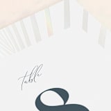 "Pristine" - Gloss-Press® Table Numbers in Pearl by Robin Ott - Detail