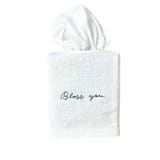 "Bless You Tissue Box Cover" - Tissue Box Cover in white by Virginia Marcello